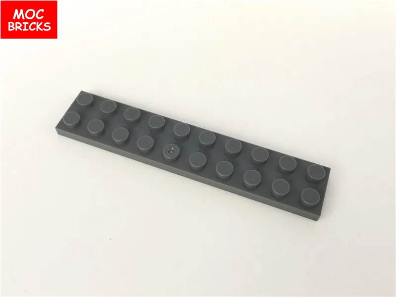 100 шт./лот MOC кирпичи темно серые светло черные белые пластины 2X10 подходят для