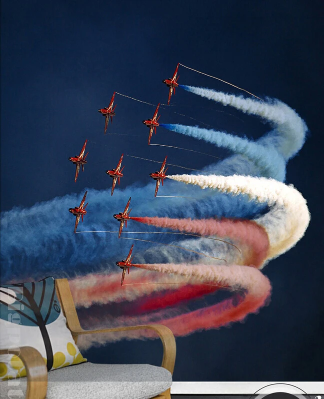 Пользовательские 3D большой росписи красивое небо красочные самолет группы