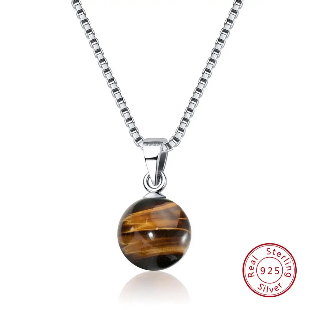 Tiger Eye Stone ORSA JEWELS серебряные женские ожерелья и кулоны из натуральной 925 пробы с бирюзой, цепочка с натуральным камнем, серебряные ювелирные изделия OSN87 - Цвет камня: Tiger Eye Stone