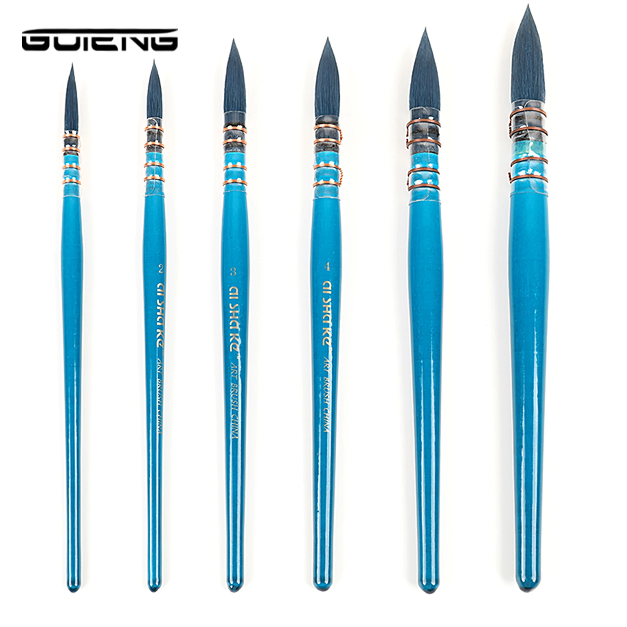 Синяя деревянная кисть для рисования художника акварели во французском стиле