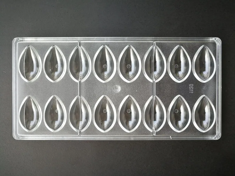 Новые поликарбонатные формы для шоколада в форме капли оливкового фрукта с 16