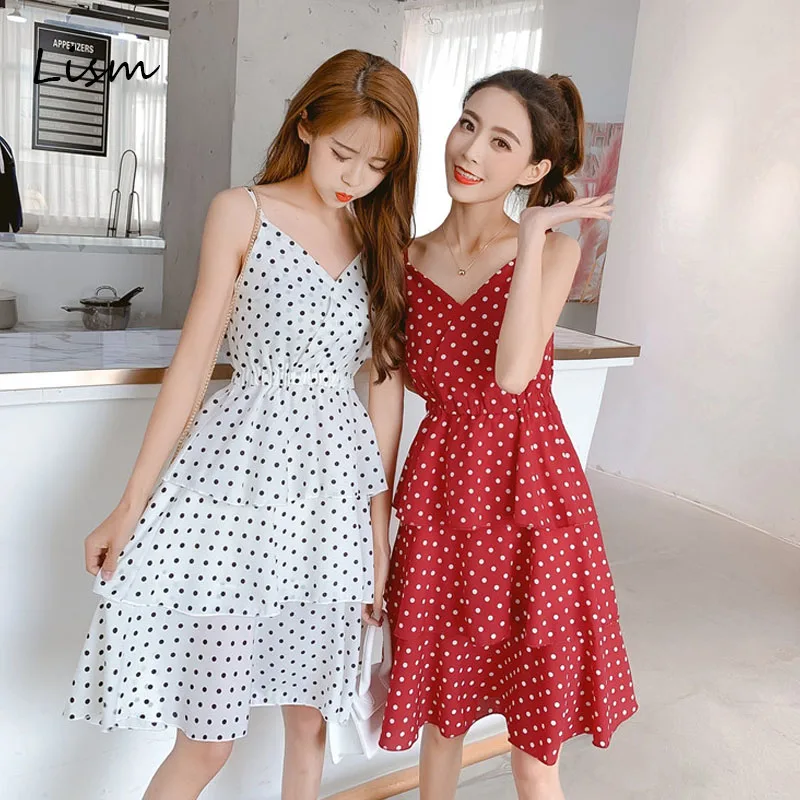 LISM Сексуальное Женское пляжное платье без рукавов высокая талия каскадные