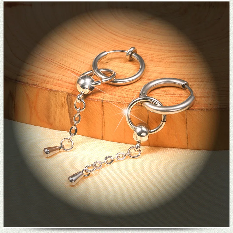 Клипсы из титановой стали в стиле панк-рок без отверстий для ушей мужчин и женщин