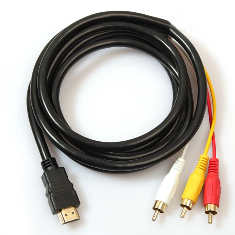 Адаптер HDMI 3 RCA для Видео Аудио AV кабеля со штекером к стереомагнитоле ТВ