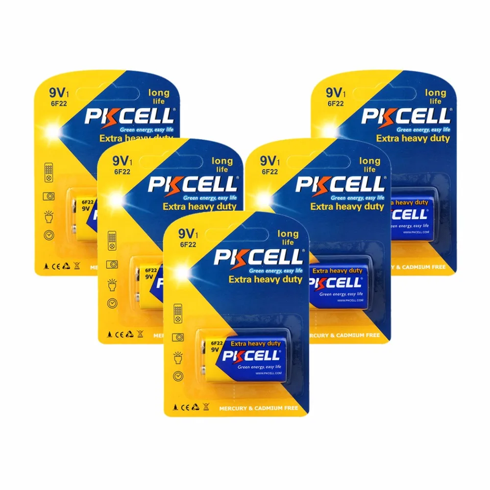 

8pcs 9V thermometer battery 6F22 6LR61 MN1604 PP3 Heavy Duty Cell Battery Batteries Single-use Carbon Zinc Batteries