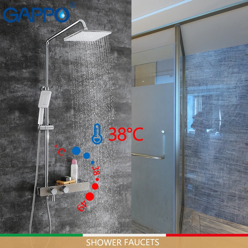 

Смесители для душа GAPPO, термостатический кран из латуни и нержавеющей стали, набор «Водопад» для ванны, с термостатом