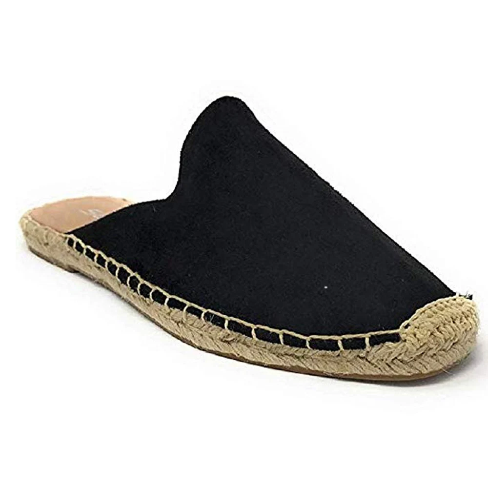 Leopard Flats Mules Espadrilles Lady Canvas Slippers Slip On Pointed Toe Women Slipper Shoes Woman Slides Sandals Dropship