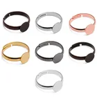 20 шт. Кабошон 6 мм 8 мм 10 мм Регулируемые настройки кольца пустая основа для кабошона Камея DIY модное кольцо Изготовление ювелирных изделий B