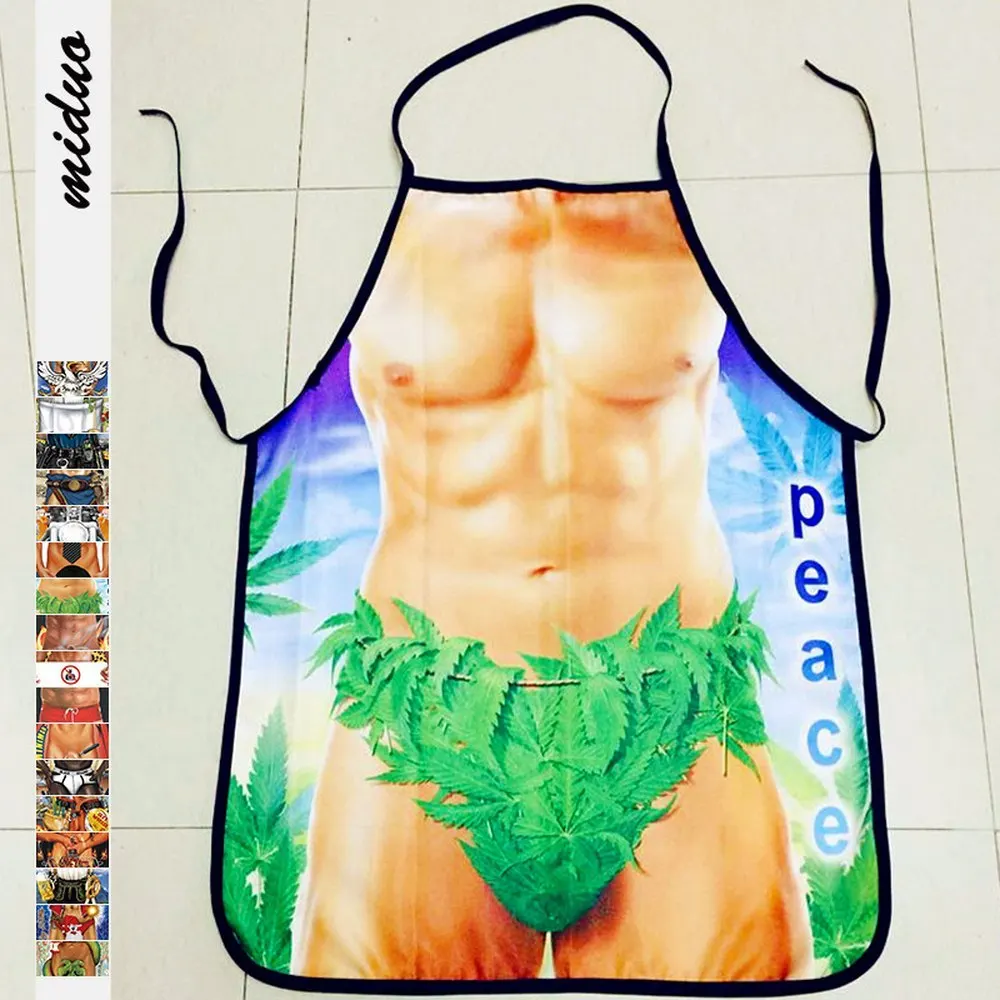 Мужской кухонный фартук 3D нагрудники с рисунком сексуальные мужские забавные