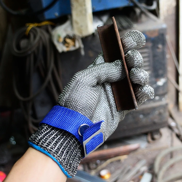 Защитные перчатки 5 шт./лот из нержавеющей стали устойчивые к порезу оборудование