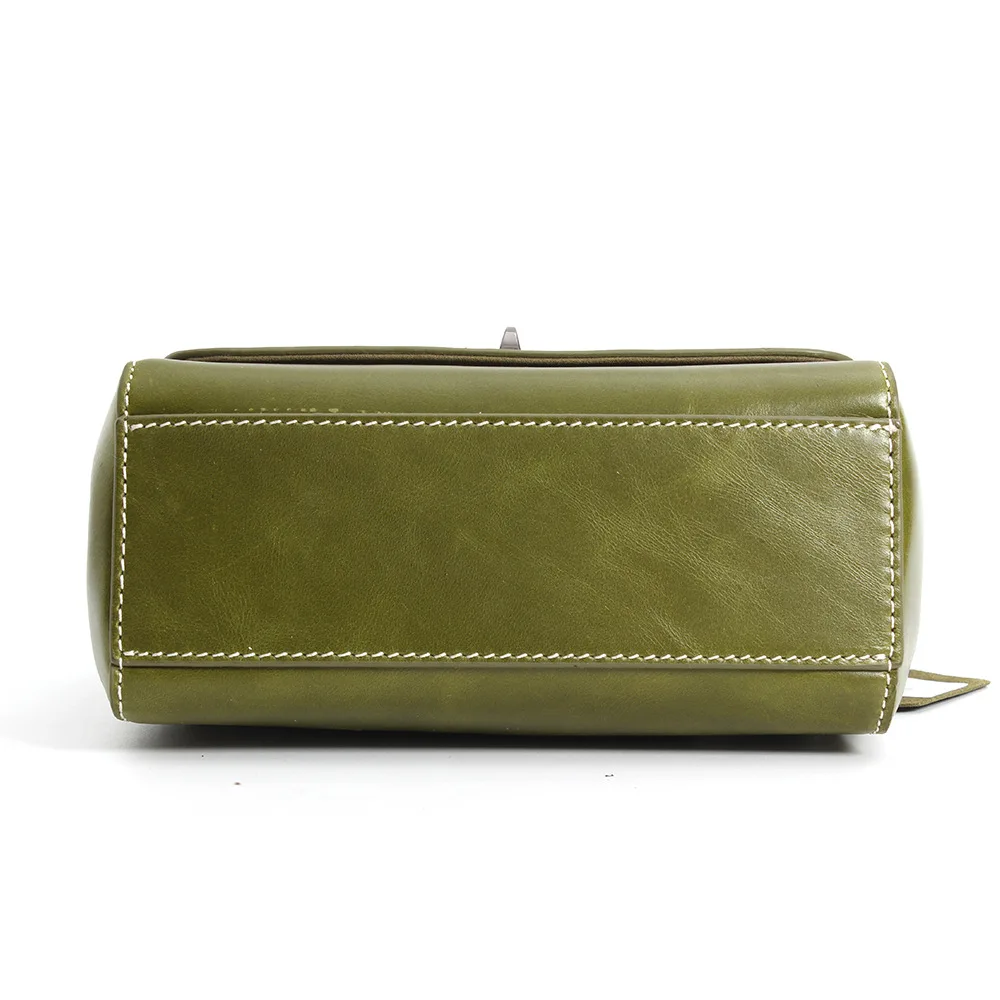 New genuine leather lady's headdress cowhide handbag horizontal style casual one-shoulder oil-coated pitot | Багаж и сумки