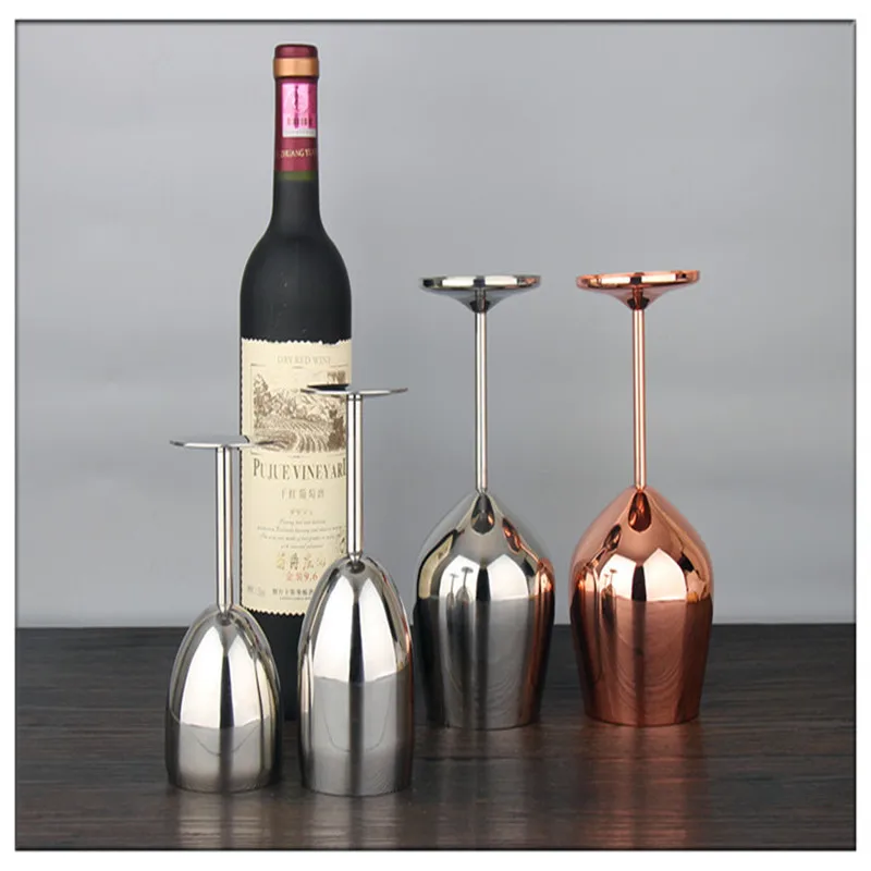 

HYUUGA Glass Metal Champagne Flutes Creative Stainless Steel for WeddingPartyRed Wine Glass of Brandy Goblet Glasses Bar