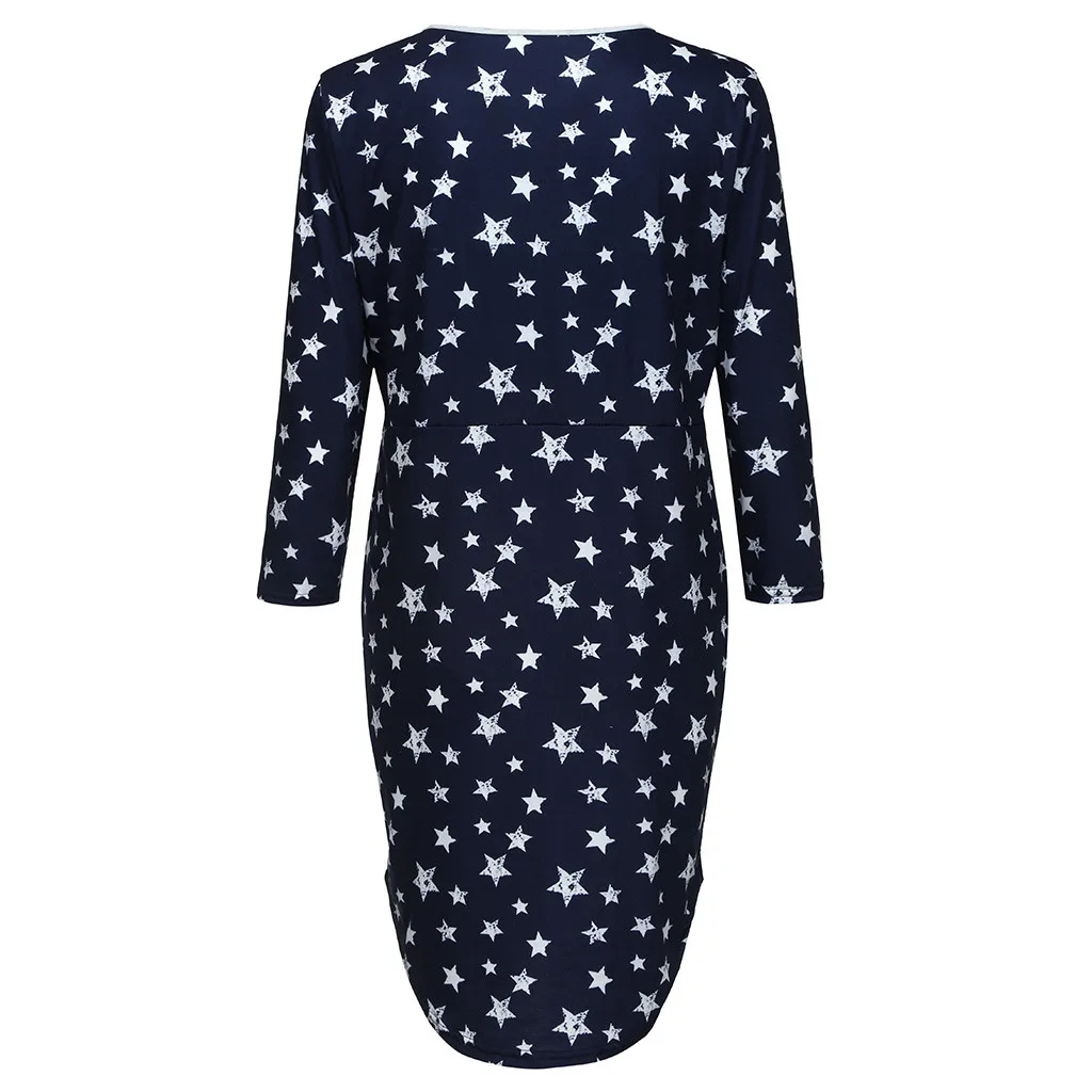 Летнее платье с принтом звезд для беременных и кормящих женщин|Футболки| |