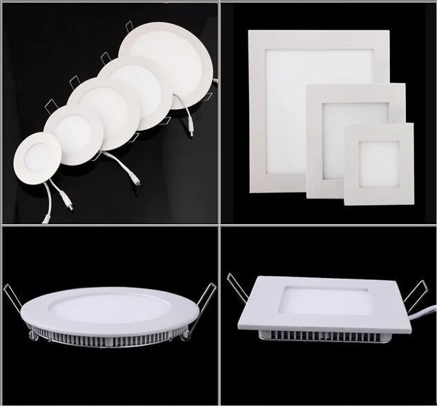 

DH free shipping 5pcs/lot Round /Square ultra-thin 300*300 24w SMD 2835 led Panel light aluminum shell AC85-265V