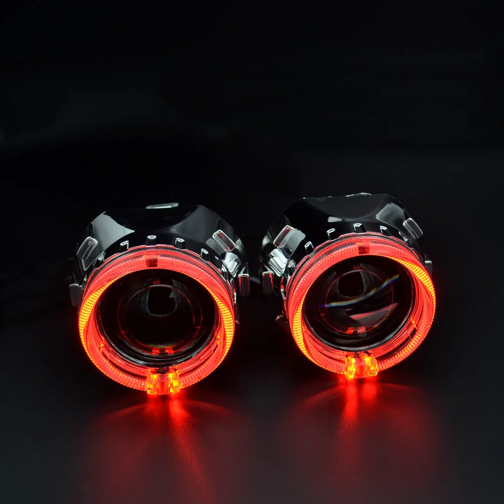 2,5 дюймов Автомобильный биксеноновый проектор Объектив в сборе с RGB приложение Bluetooth ангельские глазки фары подходят для H1 H4 H7 модель автомобиля