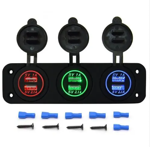 DIY 6-портовое USB зарядное устройство с двумя разъемами 5 В/3 1 А розетка-адаптер для