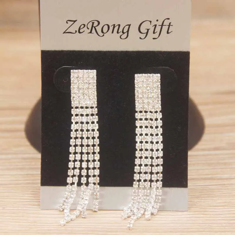 Новое поступление Сверкающее серебро серьги с горным хрусталем для Для женщин