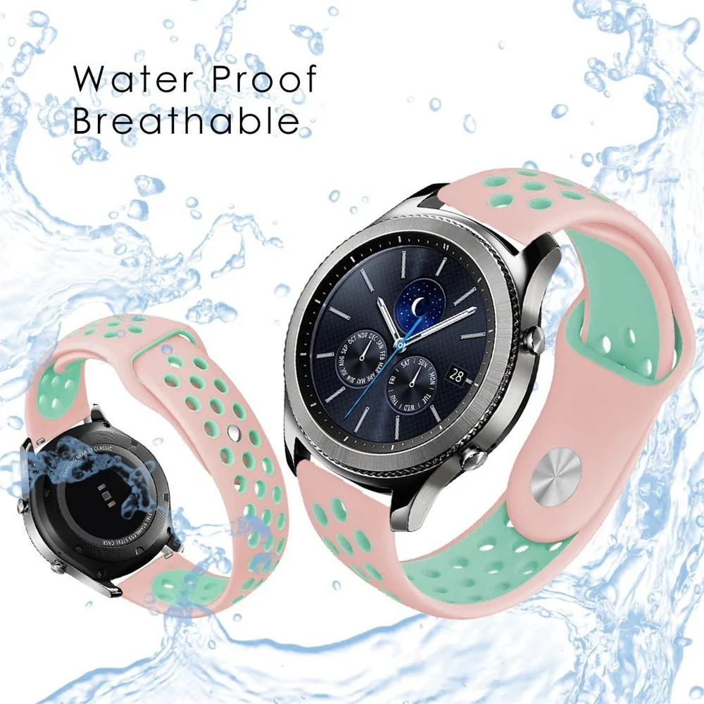 UIENIE 20 мм силиконовый сменный дышащий ремешок для часов Garmin Vivoactive 3, samsung gear S2 S3 22 мм спортивные ремешки для часов
