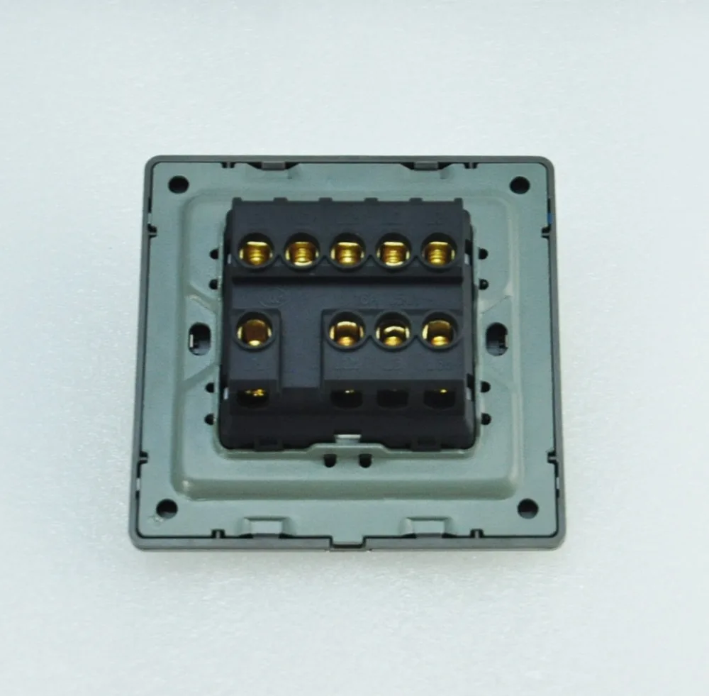 Роскошный настенный выключатель панель света 3 банды 2 пути кнопочный 16А 110 ~ 250 В 220