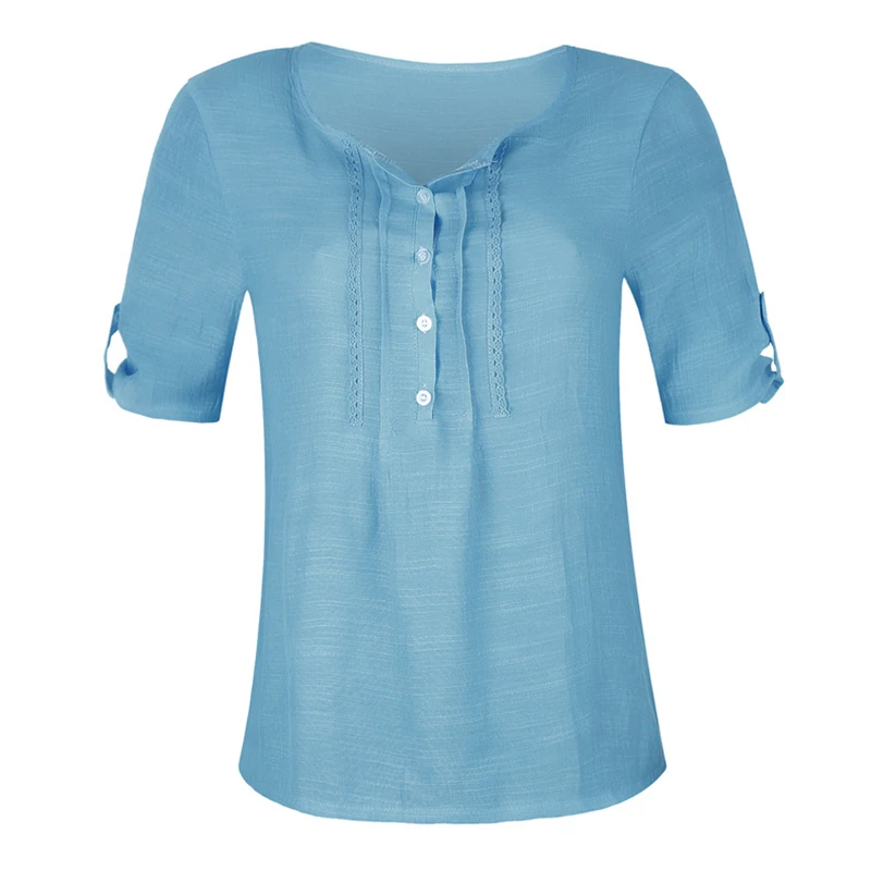

2019 Summer Shirt Women Tops Fashion Simple Casual Sexy Solid Short Sleeve V Neck Large Size Loose Bottoming Women Shirt CW531