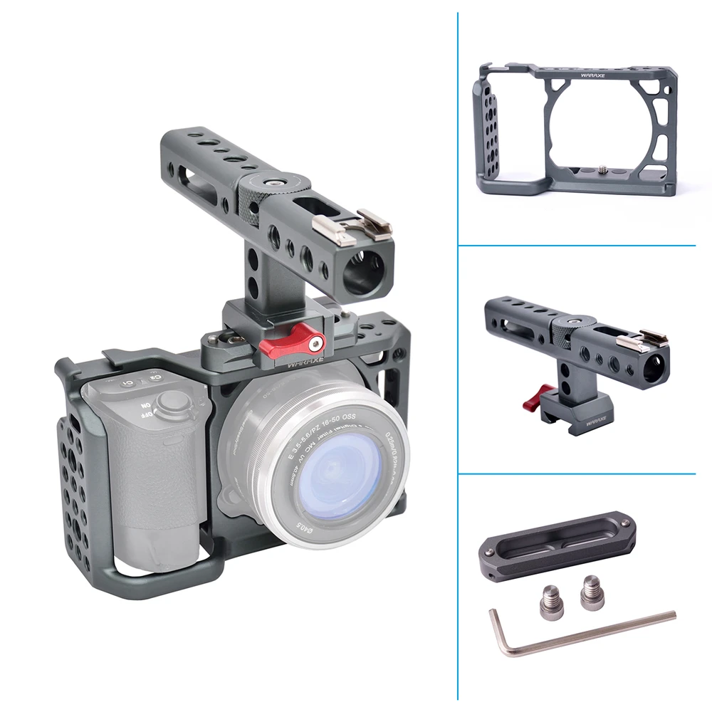 Камера для видеосъемки Sony A6500 A6300 A6000 с верхней ручкой и стабилизатором микрофона
