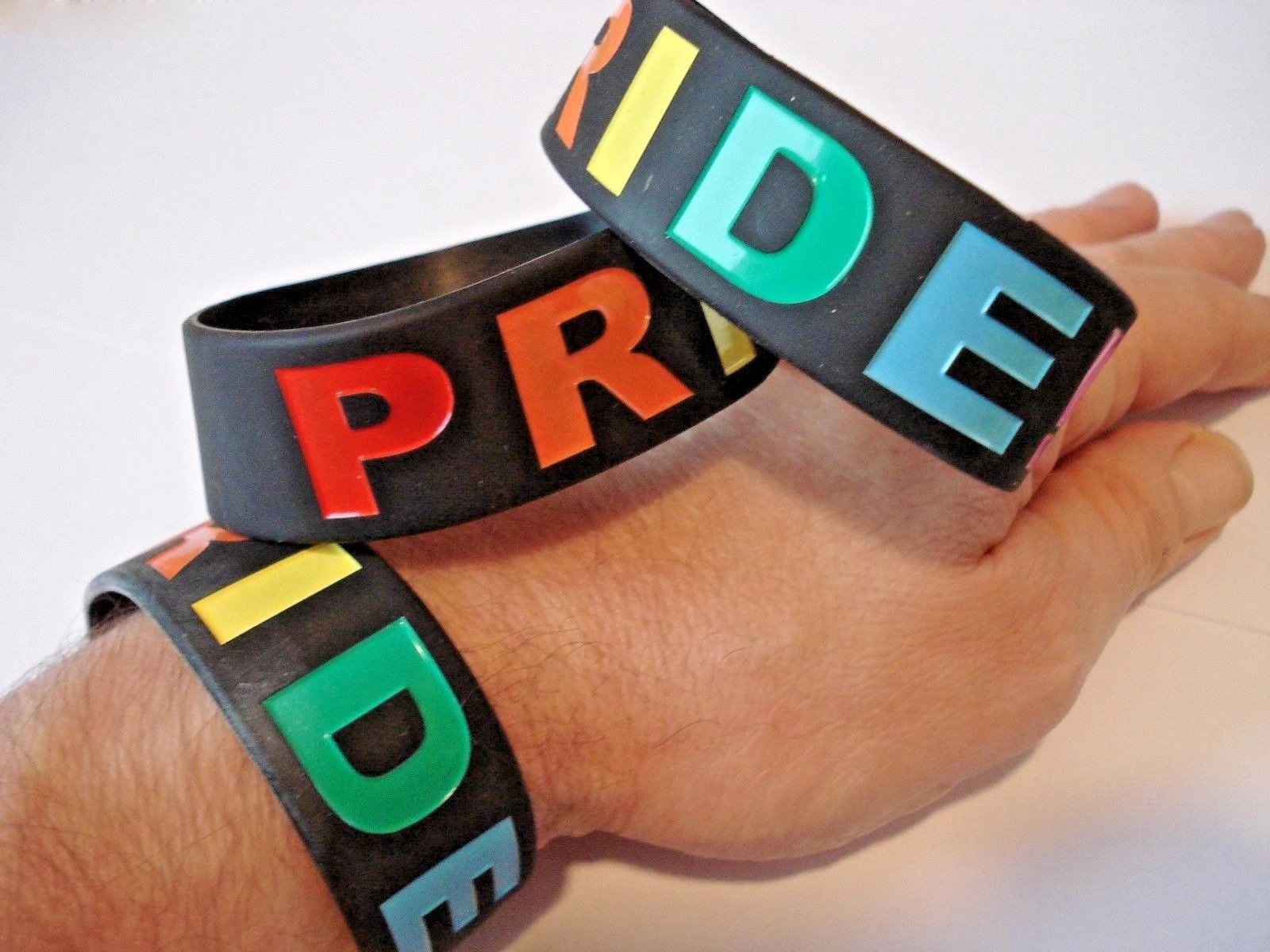 Силиконовый браслет Pride модный Радужный для мужчин и женщин ЛГБТ флаг лесбиянок