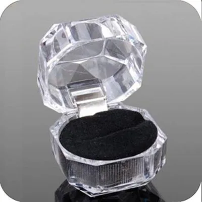 

Jewelry Package 20pcs/lot Acrylic Transparent Wedding Packaging Engagement Ring Earring Box Jewelry Storage Box