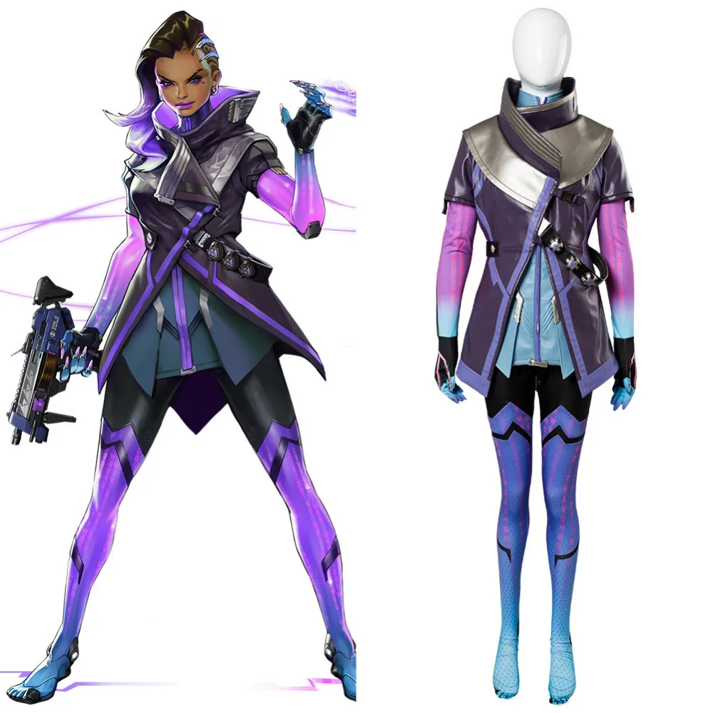 

Костюм хакера из игры OW Sombra, костюм для косплея для девочек, Женский костюм на Хэллоуин, карнавал, костюмы для косплея