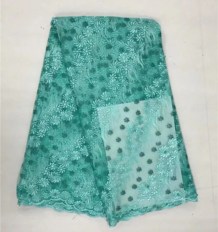 New Design African French lace fabric with beads. Nigerian embroidery tulle ff37331 | Дом и сад