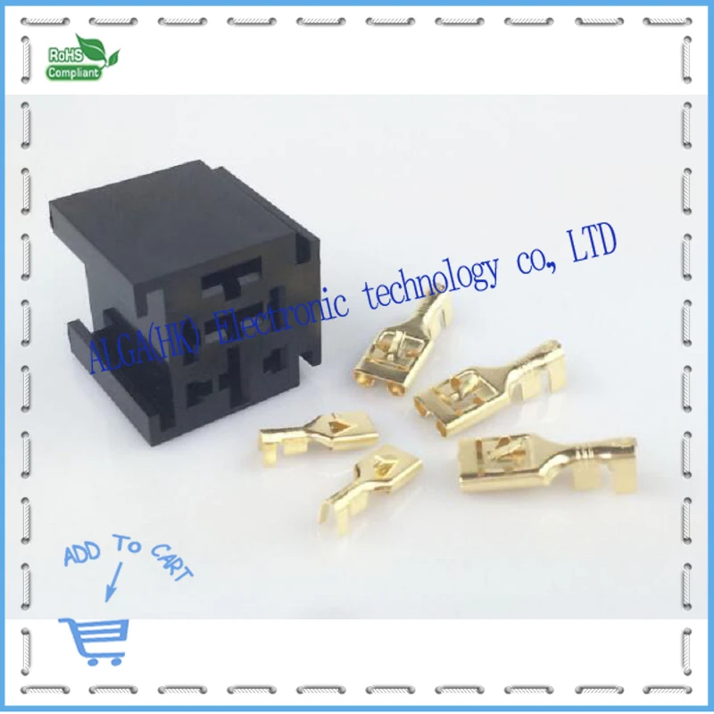80A 5Pin или 4pin реле гнездо держатель автомобильного медный терминал и бесплатная