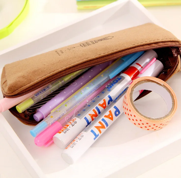1 шт. парусиновая Сумочка для карандашей и ручек | Канцтовары офиса дома