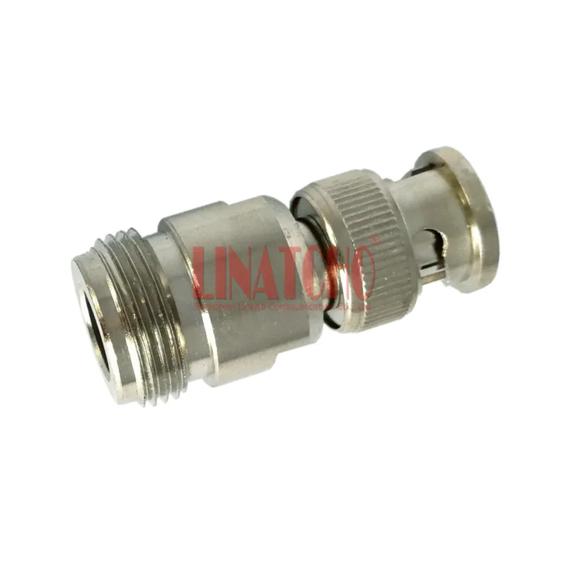 

RF coaxial 50 ohm brass nickel plating straight connector bnc male to n female adapter
