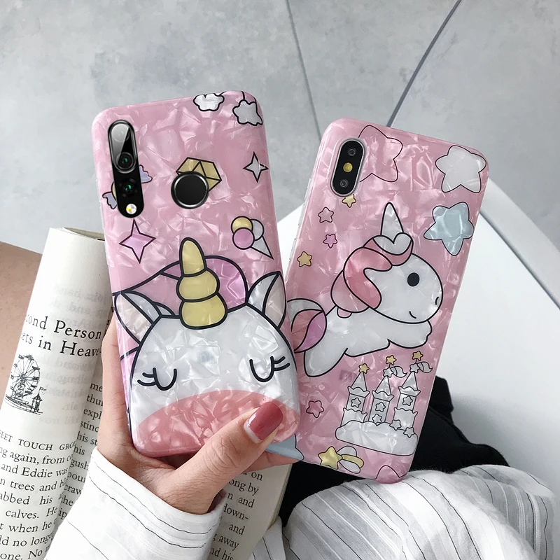 Pink Cute Cartoon Unicorn Phone Case For Huawei Nova 2 3 4 huawei 2s plus 3i Cover Fashion Shell Soft |