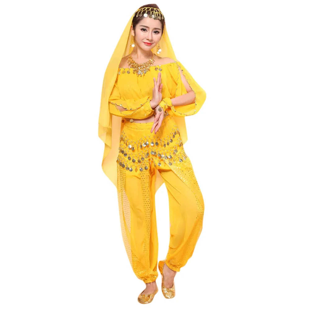 Бесплатная Страусиная женская новая набор костюма для танца живота индийское