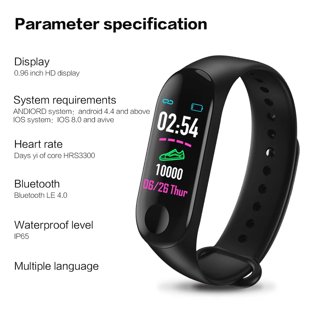 Smart Watch Bracelet 0.96Inch TFT Display Silicone Strap Waterproof Wristwatch NK-Shopping | Электроника