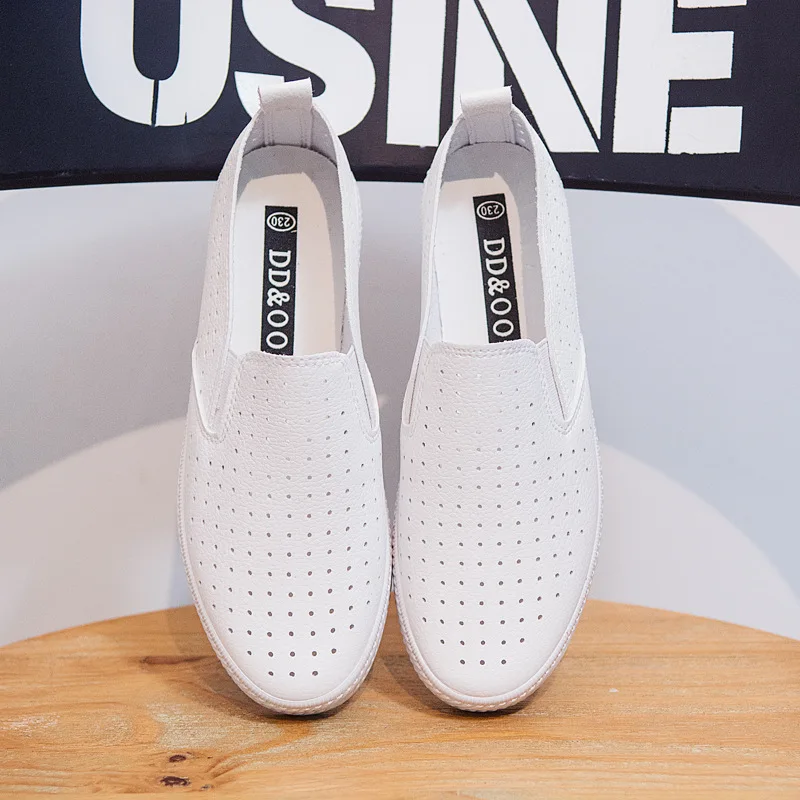 Кроссовки Женские однотонные без шнуровки повседневная обувь для девушек лоферы