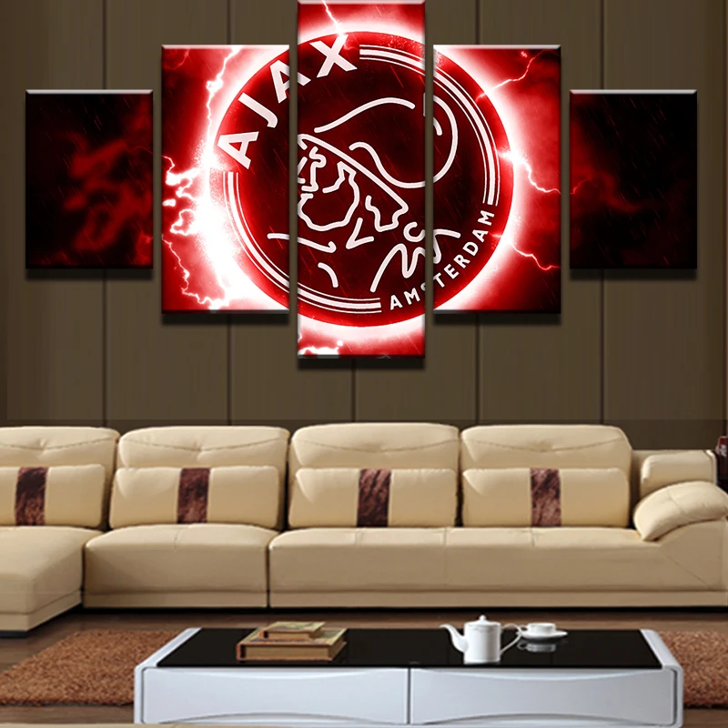 

Frame Pictures Vintage Home Decor Paintings On Canvas 5 Panel Soccer Sport Club Posters And Prints Pictures On The Wall