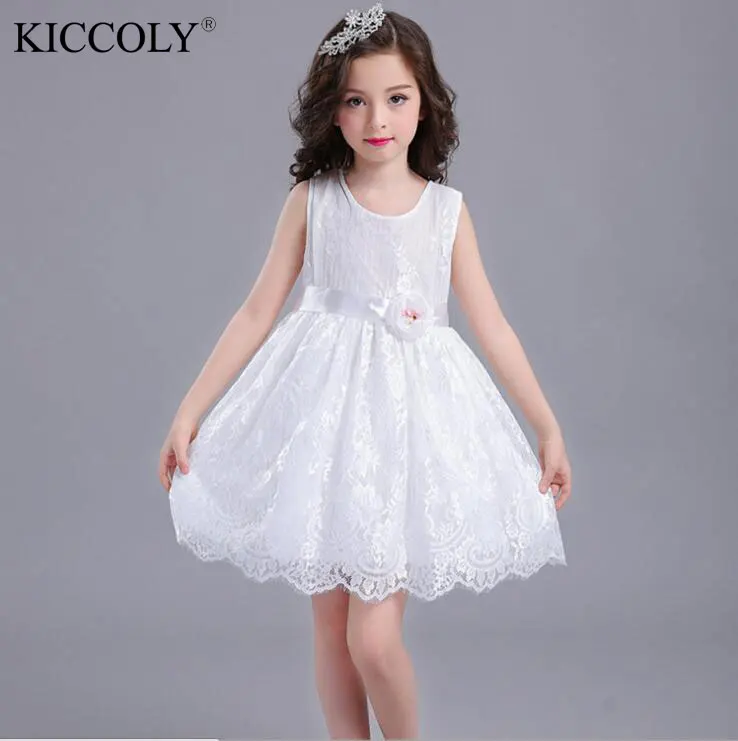 Жаркое лето Рождество Платье с цветочным узором для девочек Свадебные Кружево