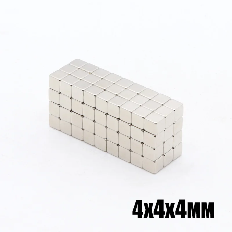 200 шт. 4x4x4 мм небольшой Неодимовый магнитный куб 4 мм N35 мощный магнитный блок Buck Cube DIY Головоломка NdFeB квадратный