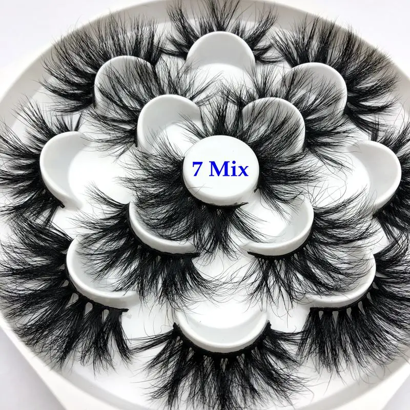 Mikiwi 25 мм ресницы 7 стилей в одном лотке 3d норковые ресницы 25 мм микс 7 пар в упаковке клей для накладных ресниц для макияжа