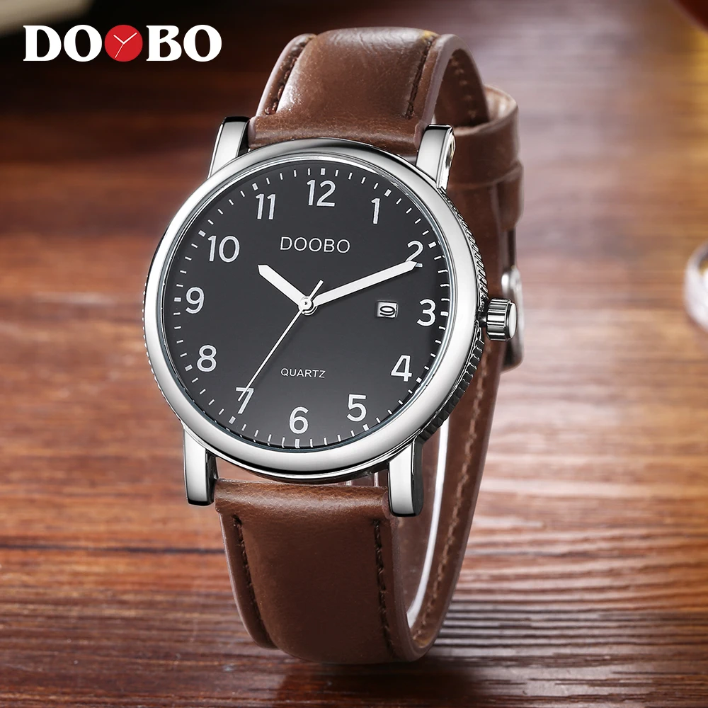 Doobo оригинальный Для мужчин кварцевые часы Reloj Hombre кожа Бизнес Часы хронограф
