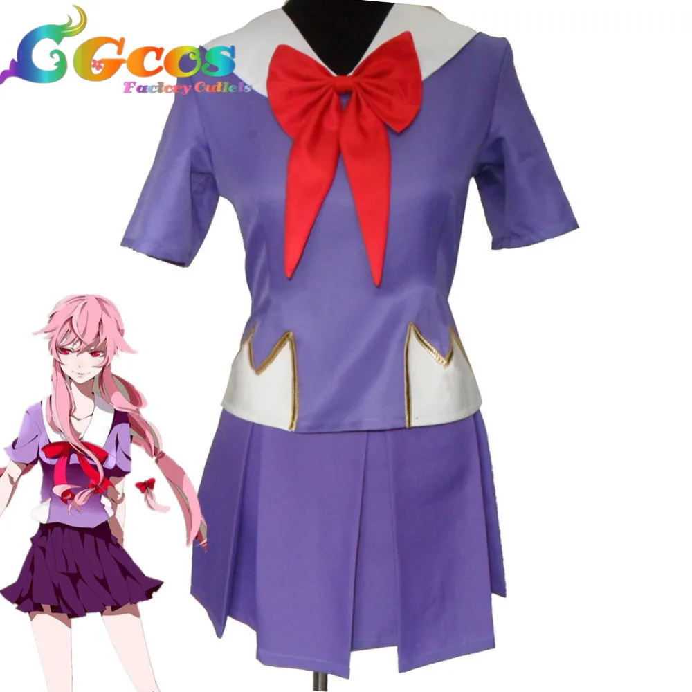 CGCOS Бесплатная доставка Косплей Костюм дневник будущего Mirai Nikki 2nd с Юно гасай