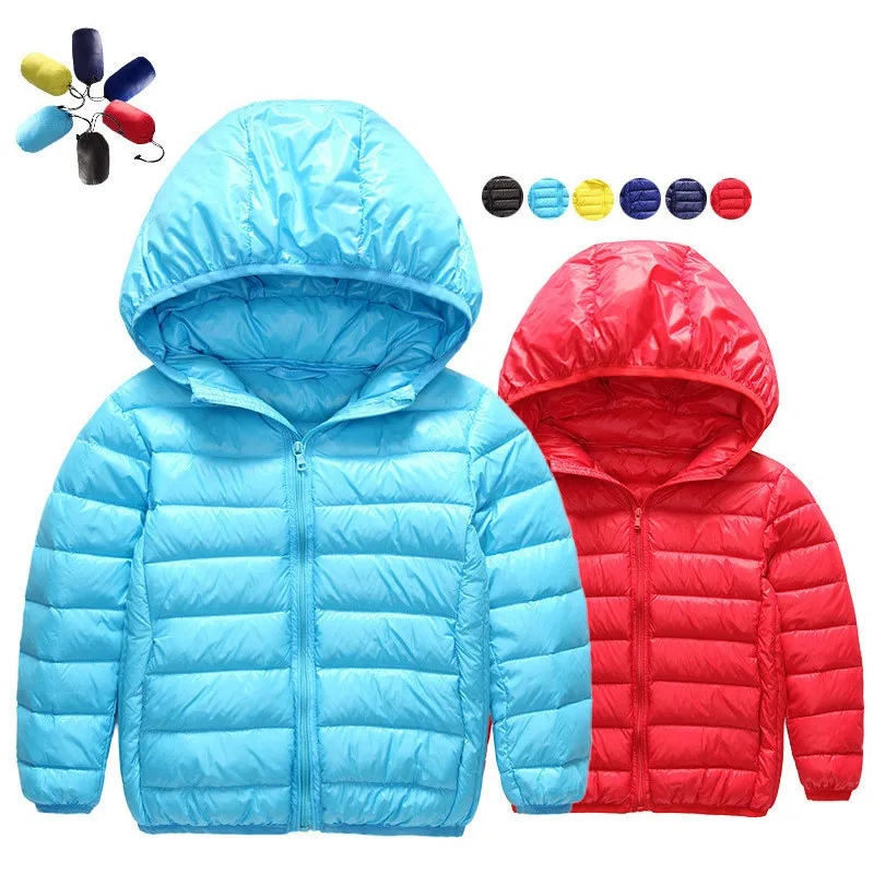 Осенняя парка для мальчиков и девочек легкая пуховая верхняя одежда детей