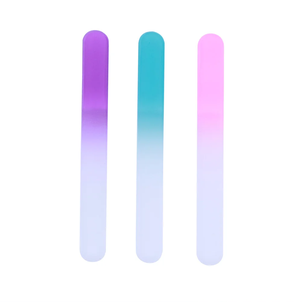 3 шт./лот прочные пилки для ногтей прозрачное стекло буферная пилка маникюра