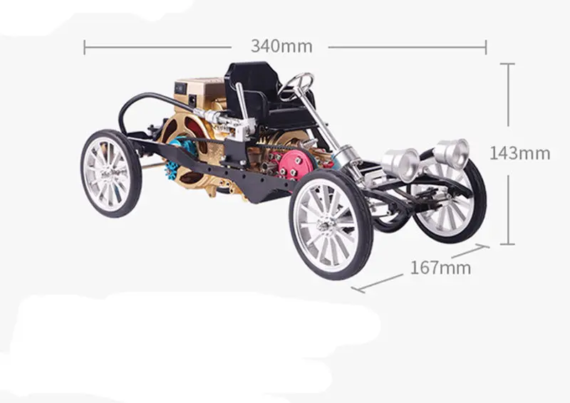 

CNC Full Metal Assembly Running Car with Single Cylinder Gasoline Engine Model Toy Model Kit Boy Birthday Gift Christmas Gift