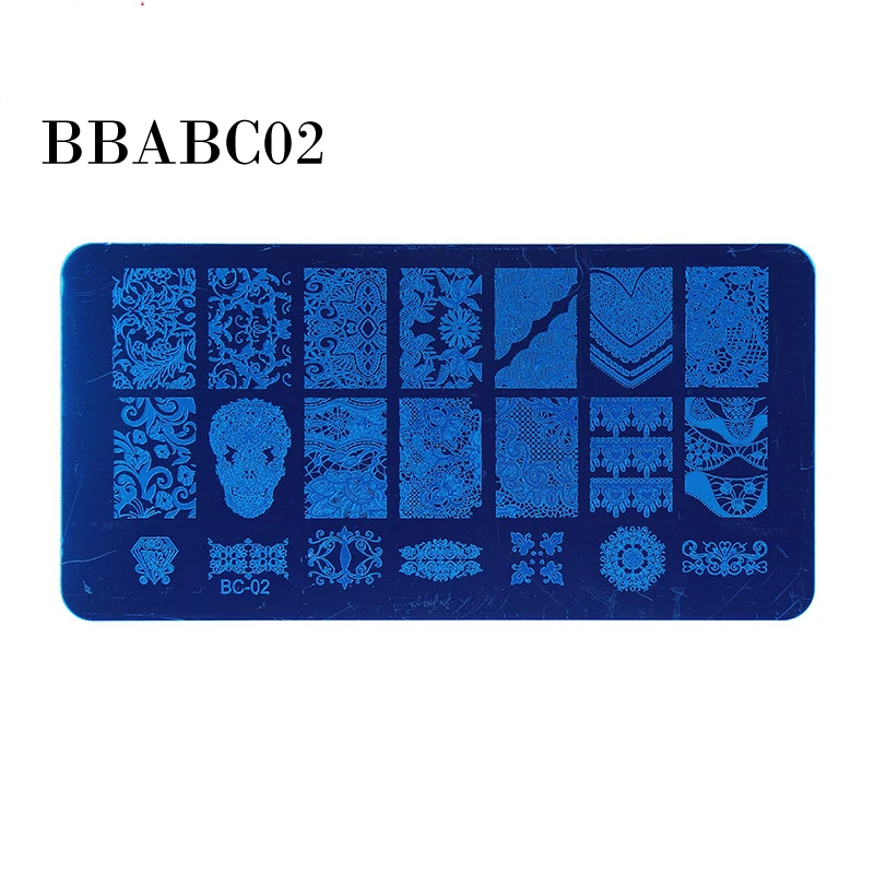 BBABC02 Addfavor пластины для стемпинга ногтей Цветочный животный узор для украшения ногтей шаблон изображения трафарет штамп скребок Набор ногтей инструмент для красоты - Цвет: BBABC02