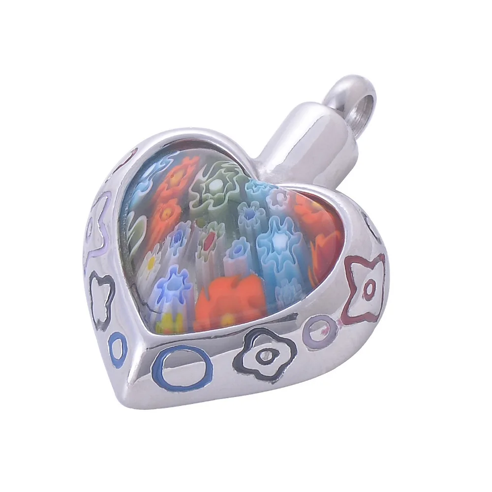 Богемная мемориальная Цветочная нашивка муранская Подвеска из стекла сердце