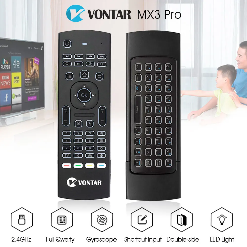 MX3 Air mouse умный голосовой пульт дистанционного управления 2,4G Беспроводная клавиатура с подсветкой MX3 Pro для X96 mini KM3 A95X F2 H96 MAX Android tv Box