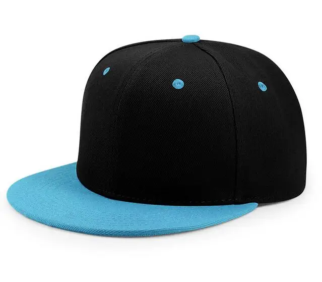 sky blue black С фабрики бейсбольная кепка Embroidey дети/Дети кепки в стиле хип-хоп Плоские полями Лоскутная бейсбольная кепка с индивидуальным логотипом взрослые солнцезащитные шапки для мальчика - Цвет: sky blue black