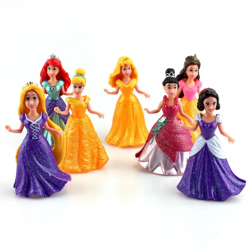 Игрушки Disney 14 шт./лот мультяшное аниме принцесса Белоснежка Русалка Набор